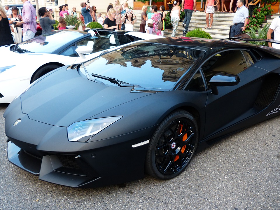 black sports car